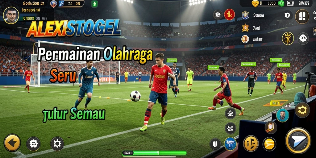 Tampilan dinamis dari gameplay ALEXISTOGEL dengan aksi olahraga yang mendebarkan.