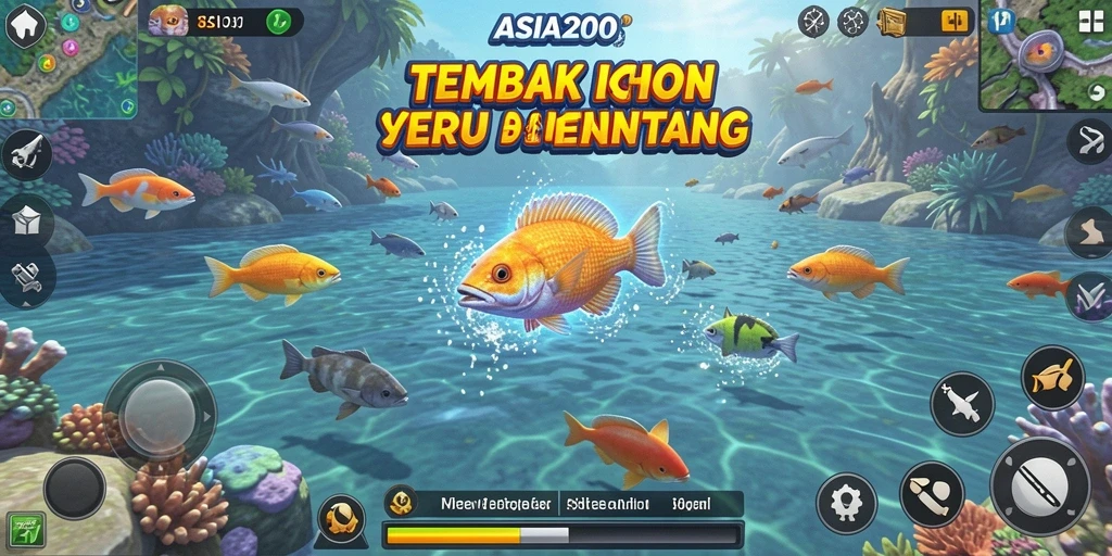 Tampilan gameplay ASIA200 dengan aksi seru menembak ikan.