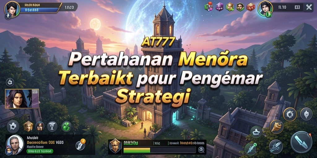 Tampilan gameplay menara pertahanan yang menegangkan di AT777.