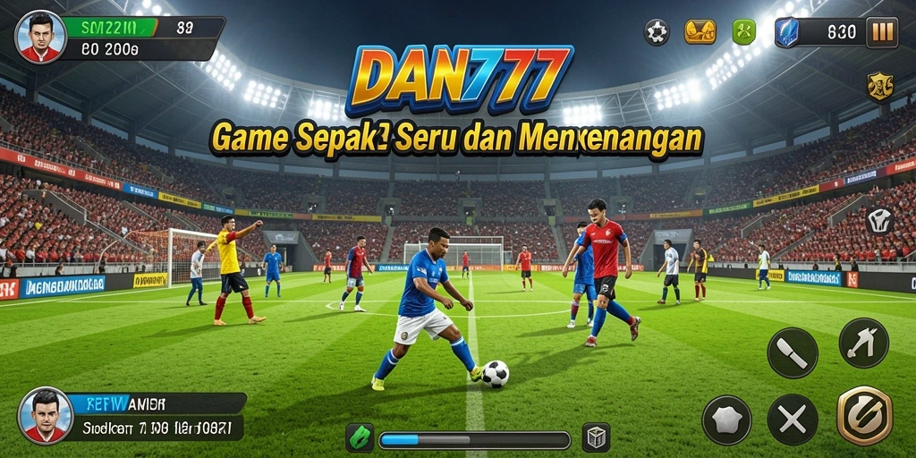Tampilan gameplay menarik dari <strong>DAN777</strong> yang menunjukkan aksi sepak bola seru.