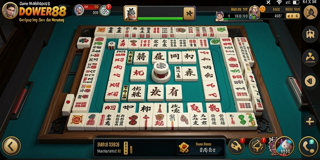 Screenshot gameplay DOWER88 menampilkan aksi seru mencocokkan ubin Mahjong.