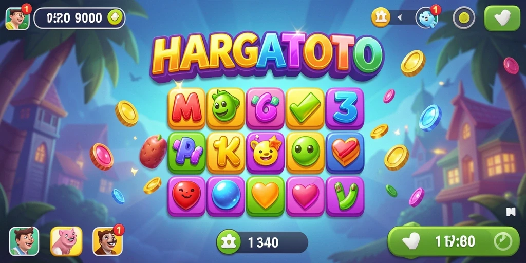 Tampilan menarik gameplay HARGATOTO dengan elemen Match-3.