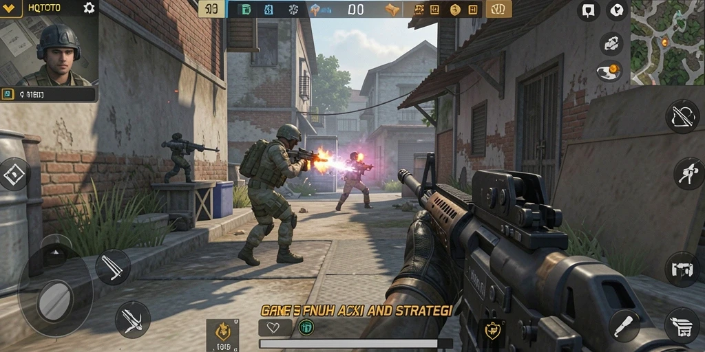 Gameplay HQTOTO menampilkan aksi menembak yang mendebarkan di medan perang.