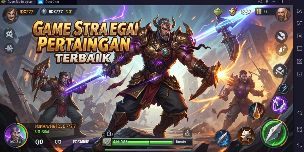 Tampilan gameplay <strong>IDX777</strong> dengan aksi strategi yang intens.