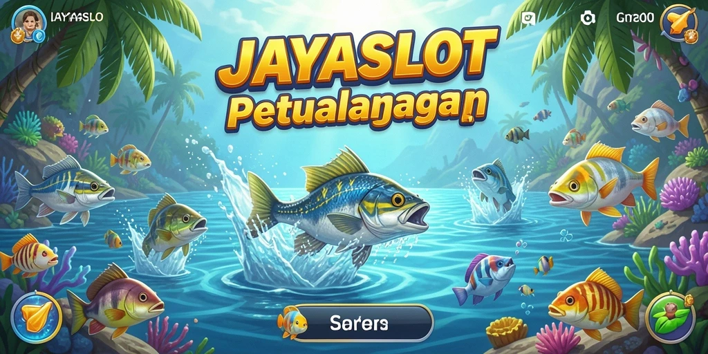 Screenshot JAYASLOT menampilkan pemain sedang menangkap ikan besar.