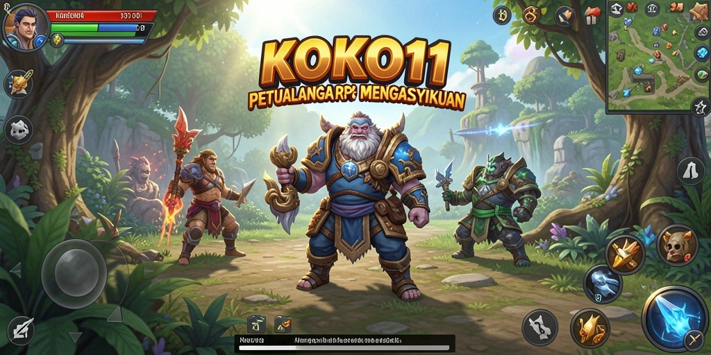 Tampilan gameplay KOKO11 menampilkan aksi seru dan karakter unik.