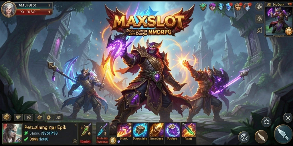 Screenshot gameplay MAXSLOT yang menampilkan petualangan seru dalam dunia MMORPG.