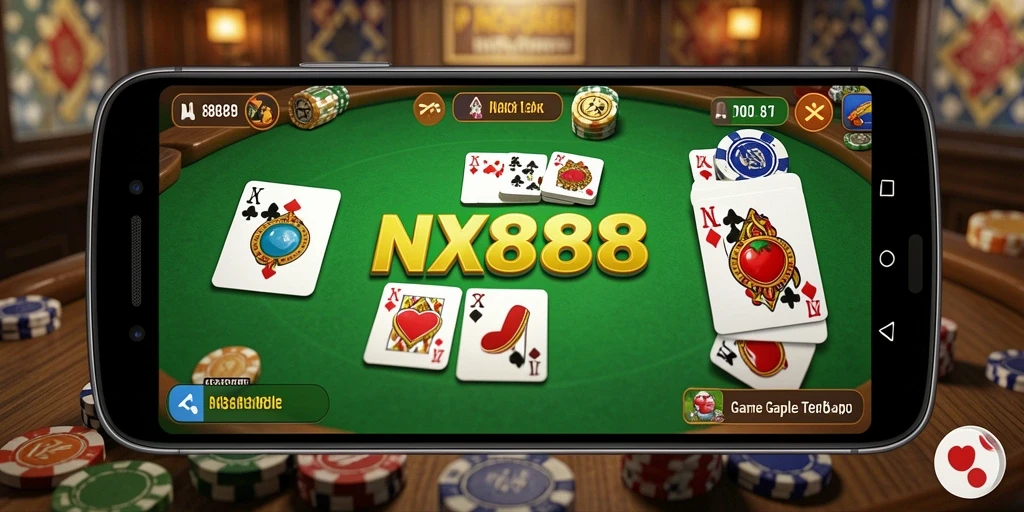 Tampilan gameplay Gaple yang menarik dan interaktif di NX888.