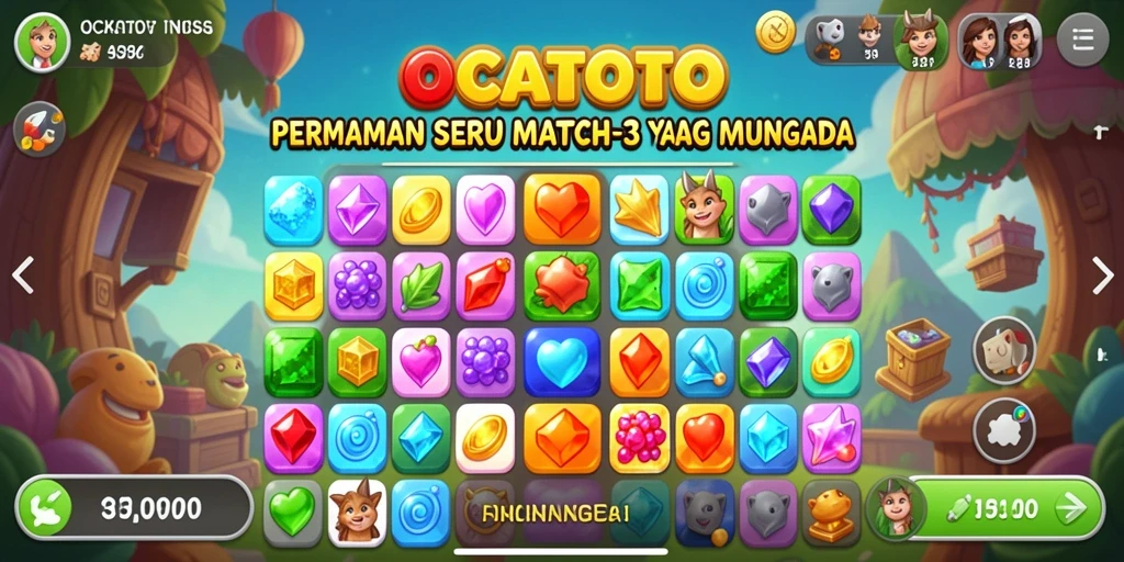 Tampilan gameplay seru di dalam OCATOTO yang penuh warna.