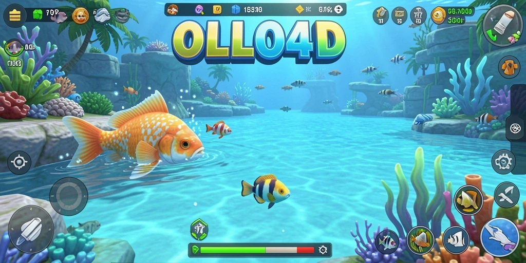 Screenshot gameplay OLLO4D yang menampilkan pengalaman memancing mendebarkan.