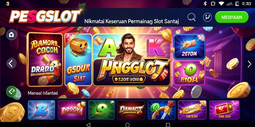 Tampilan utama gameplay PESGSLOT yang seru dan menghibur.