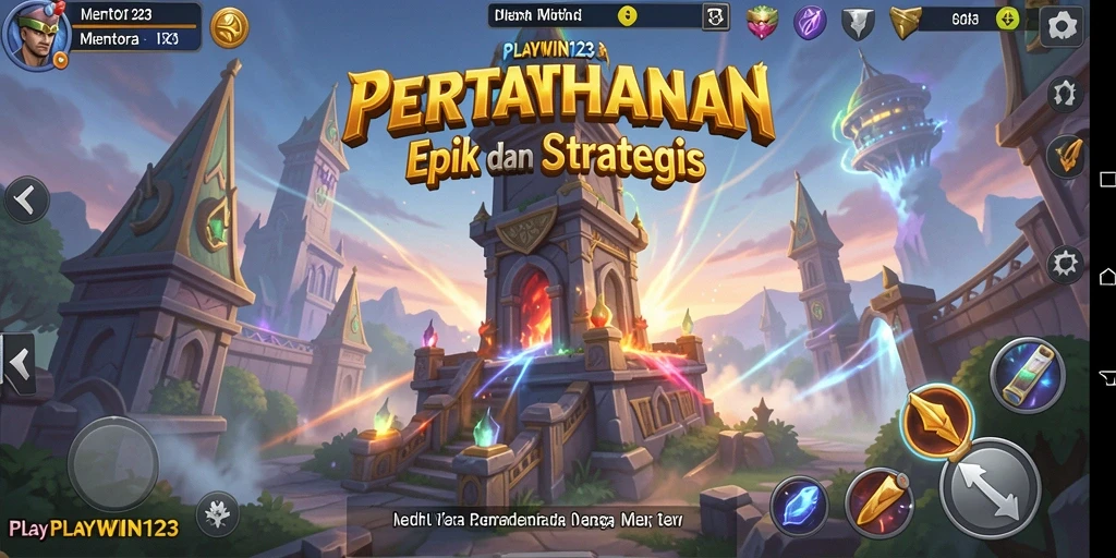 Tangkapan layar dari gameplay aksi Tower Defense yang seru di PLAYWIN123.
