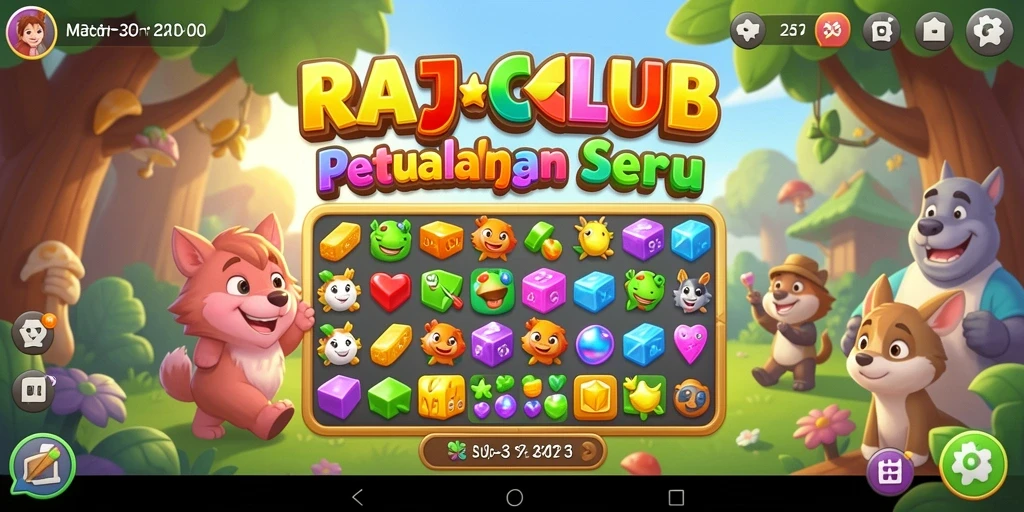 Tampilan gameplay RAJACLUB yang seru dan penuh warna.