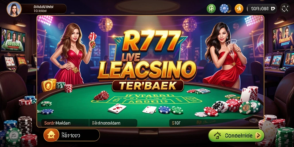 Screenshot gameplay Live Casino RR777 menampilkan dealer profesional dan suasana kasino yang nyata.