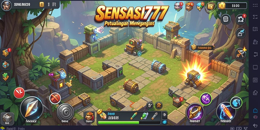 Gameplay intens dalam Tower Defense SENSASI777 yang menegangkan.