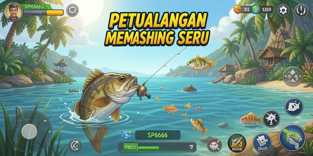 Tangkapan ikan yang besar dalam gameplay SP666.
