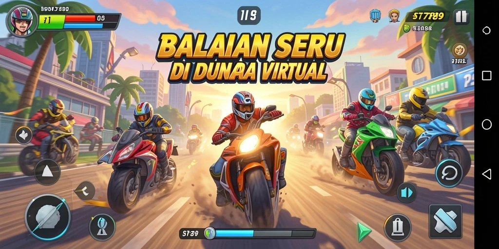 Gameplay balapan ST789 yang seru dan menegangkan.