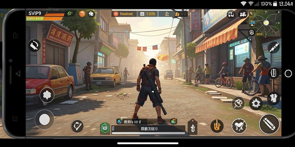 Tangkapan layar gameplay SVIP9 menunjukkan interaksi karakter dalam dunia simulasi.